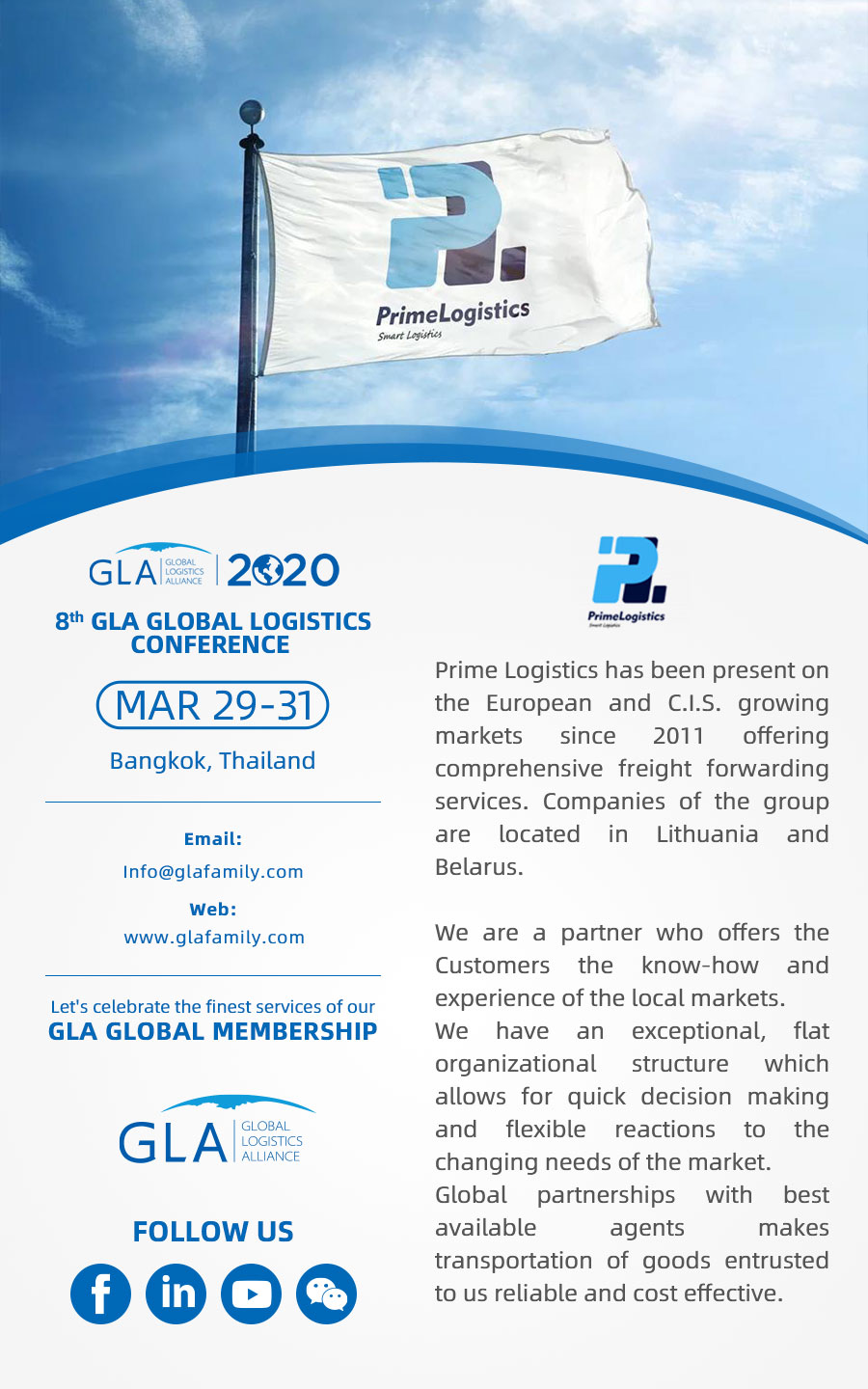 GLA New Membership —— Prime Logistics from Belarus!