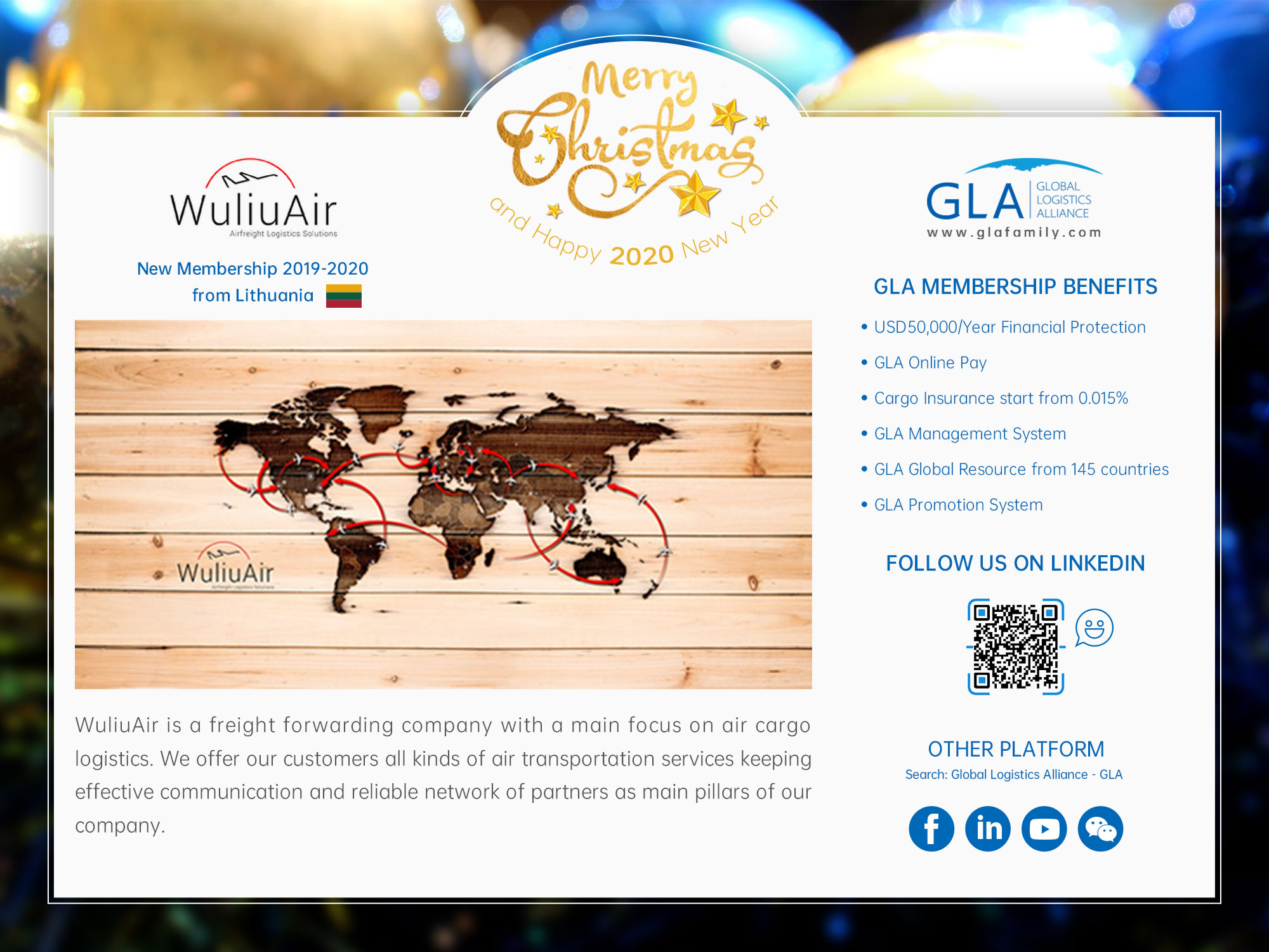 GLA New Membership — WuliuAir Airfreight Logistics Solutions from Lithuania