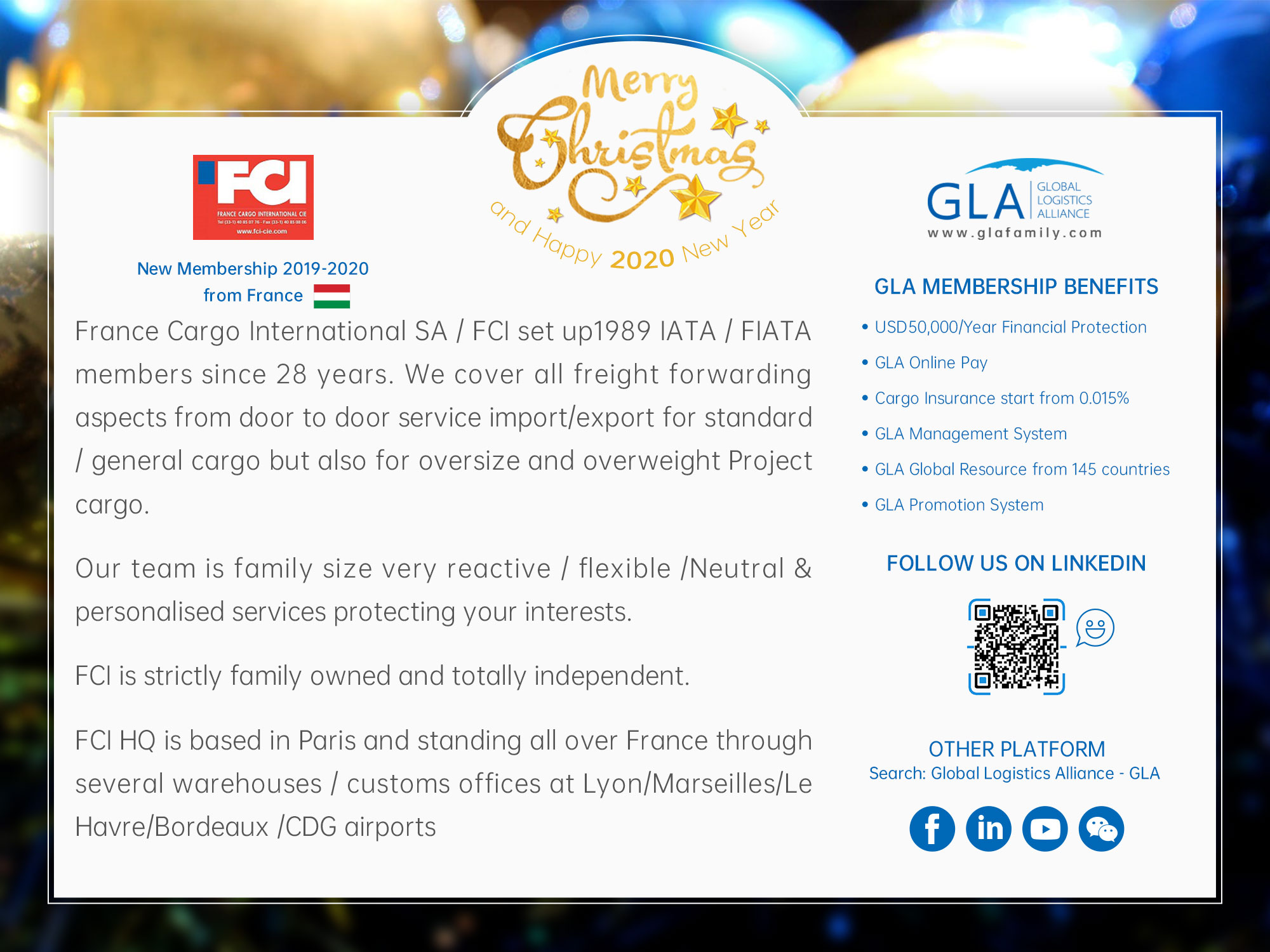 GLA New Membership — France Cargo International Company SA from France